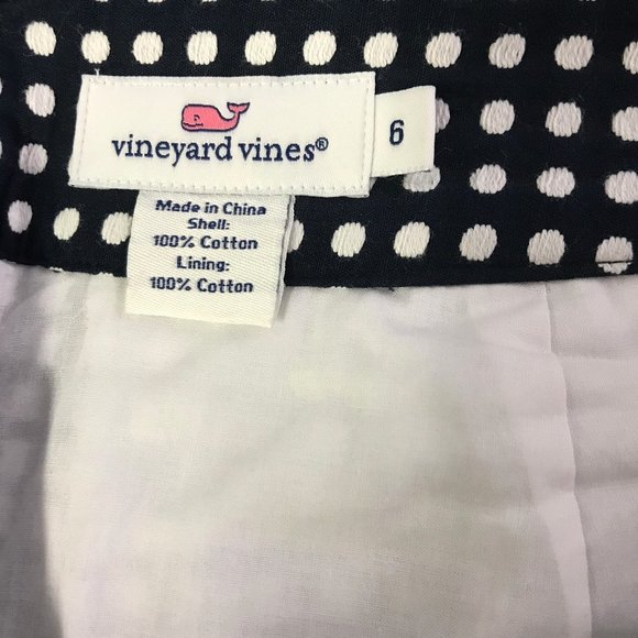 💜 Vineyard Vines Navy polka dot 100% cotton skirt - Picture 5 of 6